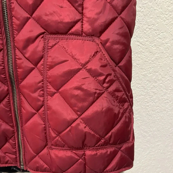 346 Brooks Brothers Red Puffer Vest XS Diamond Quilted Women's Pockets Gorpcore - Picture 5 of 5